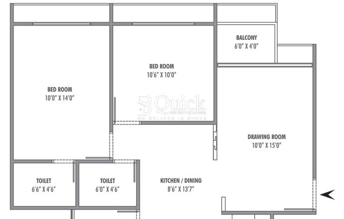 2-bhk-A-unit-plan